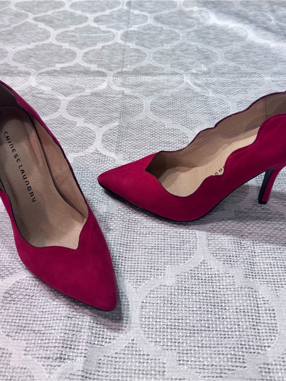 Chinese Laundry Scalloped Red Pointed-Toe Pumps